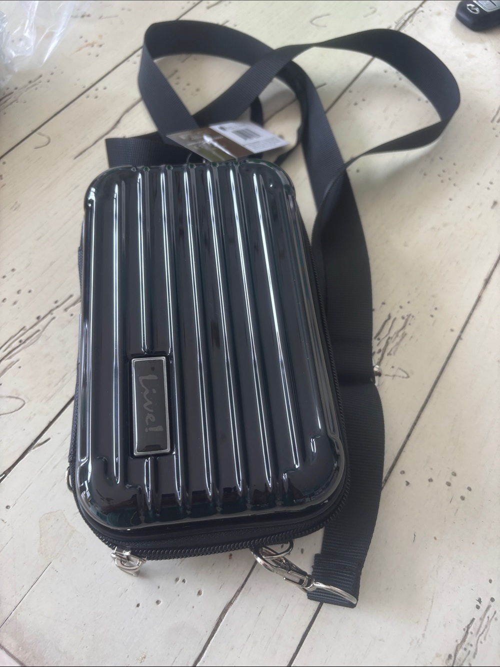 (2) Hard-Shell Crossbody Bag in Black